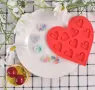 10 плоски сърца сърце с дупка висулка силиконов молд форма фондан шоколад гипс смола бижу таг декор, снимка 4