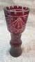 Ваза от червен кристал -Бохемия, снимка 3