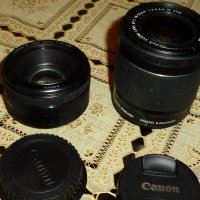 Обективи Canon EF 50мм f/1.8 STM  и Canon EF-S 18-55мм IS STM, снимка 1 - Обективи и филтри - 36948797