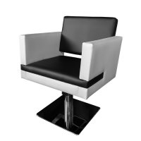 Ефектен фризьорски стол в черно и бяло M0030, снимка 1 - Фризьорски столове - 37424479