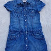 Детска дънкова рокля H&M  размер 7-8 години , снимка 4 - Детски рокли и поли - 37609308
