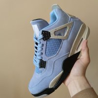 Нови Мъжки Обувки Nike Air Jordan Retro 4 UNC University Blue Сини Кецове Маратонки Размер 43, снимка 5 - Други - 39632515