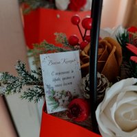 Кошница със сапунени цветя, снимка 2 - Коледни подаръци - 38800785