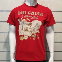 Нова мъжка червена тениска с трансферен печат България - Treasure Land (Земя на съкровищата), снимка 9 - Тениски - 29889652