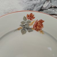 Порцеланови чинии оранжева роза , снимка 3 - Чинии - 40554381