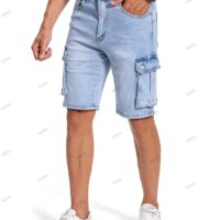 Мъжки дънкови къси панталони с няколко джоба, 2цвята - 023 , снимка 7 - Къси панталони - 40588267