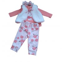 Комплект от четири части за бебе момиче в розово и бяло, снимка 3 - Комплекти за бебе - 39264042