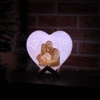 3d Персонализирана лампа сърце със снимка и текст - 4 размера/ 3 или 16 цвята на светлината, снимка 5 - Арт сувенири - 35562502