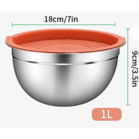 Иноксова купа за смесване с капак -18х9 см., 1 литър, снимка 1 - Съдове за готвене - 44734725