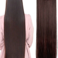 Качествена дълга коса/ цял екстеншън за по-голям обем и дължина на косата 100гр, дължина 60см, снимка 3 - Аксесоари за коса - 44729520