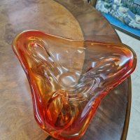 Красива антикварна купа фруктиера бомбониера цветно стъкло , снимка 3 - Антикварни и старинни предмети - 40503928