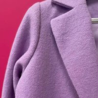 НАМАЛЕНО - Ново бутиково лилаво палто размер 38, снимка 4 - Палта, манта - 42407062