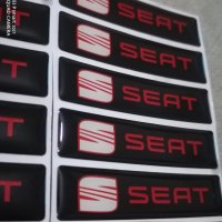 Правоъгълни водоустойчиви силиконови самозалепващи релефни стикери за Сеат Seat кола автомобил, снимка 5 - Аксесоари и консумативи - 33782223