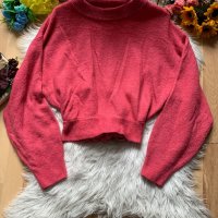 Розов кроп пуловер Н&М, снимка 1 - Блузи с дълъг ръкав и пуловери - 38958381