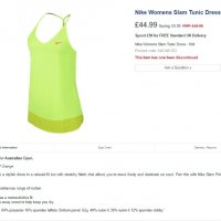 Nike Womens Slam Tunic Dress  Volt, снимка 12 - Потници - 37353966