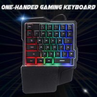 Геймърска клавиатура за лява ръка с подсветка, снимка 3 - Клавиатури и мишки - 30735593