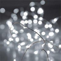 Коледни лампички в студено бяло, 200 LED диода, снимка 1 - Лед осветление - 42715361