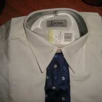 LUCIANO – Риза памук и вратовръзка коприна, снимка 1 - Ризи - 31877478