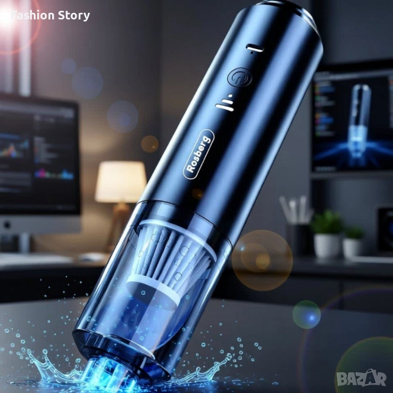 Портативна прахосмукачка 2 в 1 Rosberg, 65W 1800mAh, 0.1л., Акумулаторна, снимка 1