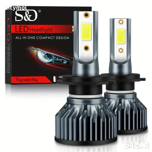 Комплект 2 бр. авто лампи/крушки H7, LED, 6000K, снимка 1