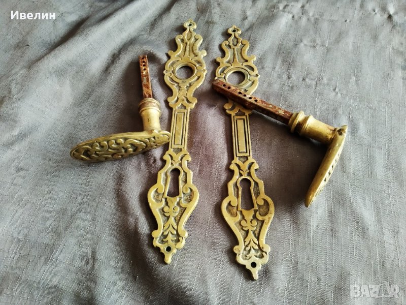 стари барокови дръжки с шилд-комплект, снимка 1