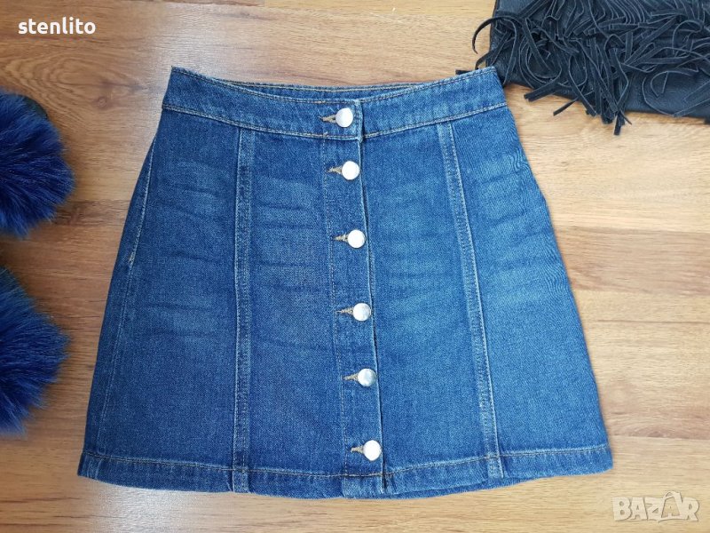 дънкова пола H&M с копчета, снимка 1