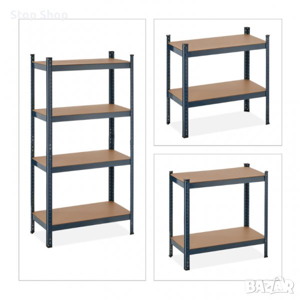 Усилен стелаж на 4 нива, антрацит, снимка 1
