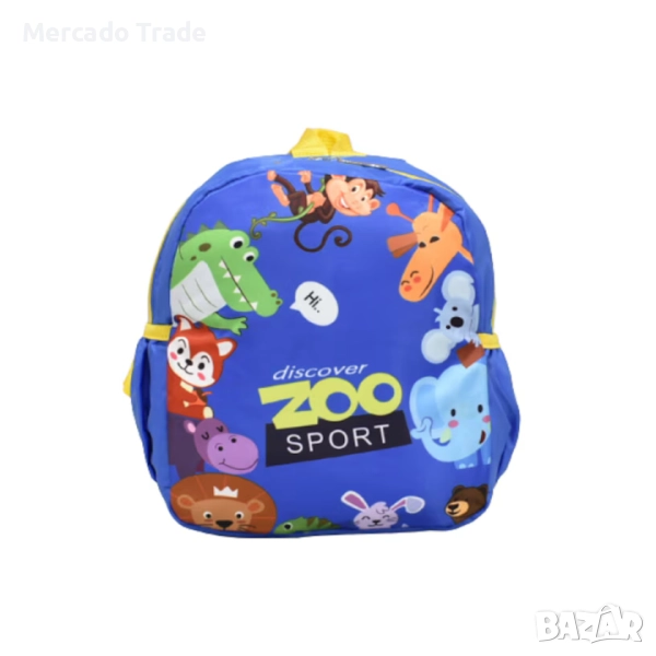 Детска раница Mercado Trade, За градина или разходка, Животни, Син, снимка 1
