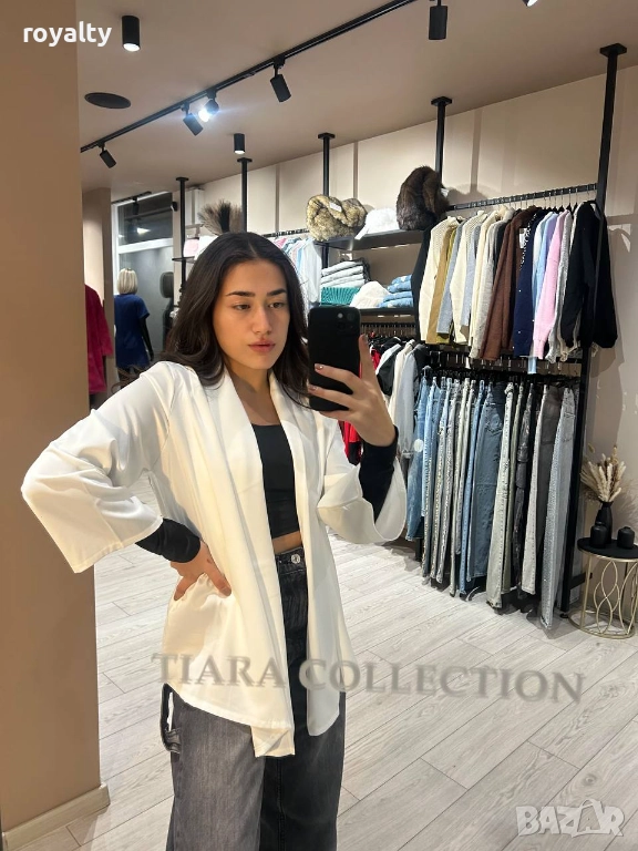 Сатенено Бяло Сако , снимка 1