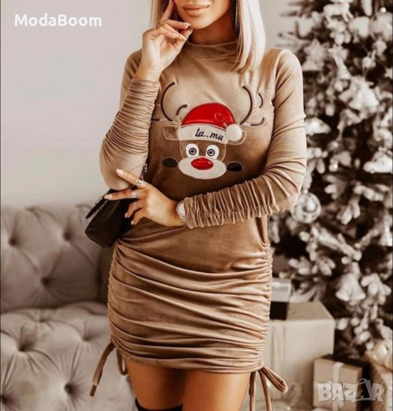 Коледна плюшена рокля , снимка 1