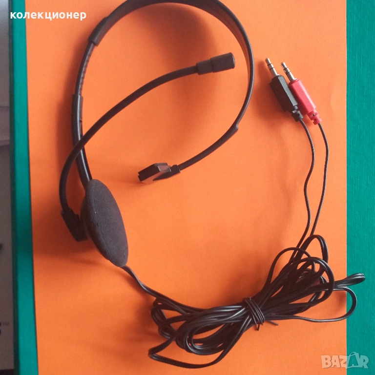 СЛУШАЛКИ С МИКРОФОН СТЕРЕО ЖАК 3.5 ММ, снимка 1