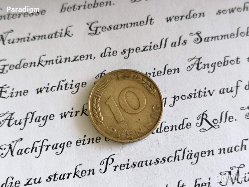 Монета - Германия - 10 пфенига | 1949г.; серия D, снимка 1