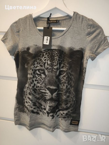Дамска тениска с принт леопард на PHILIPP PLEIN размер М цена 20 лв., снимка 1