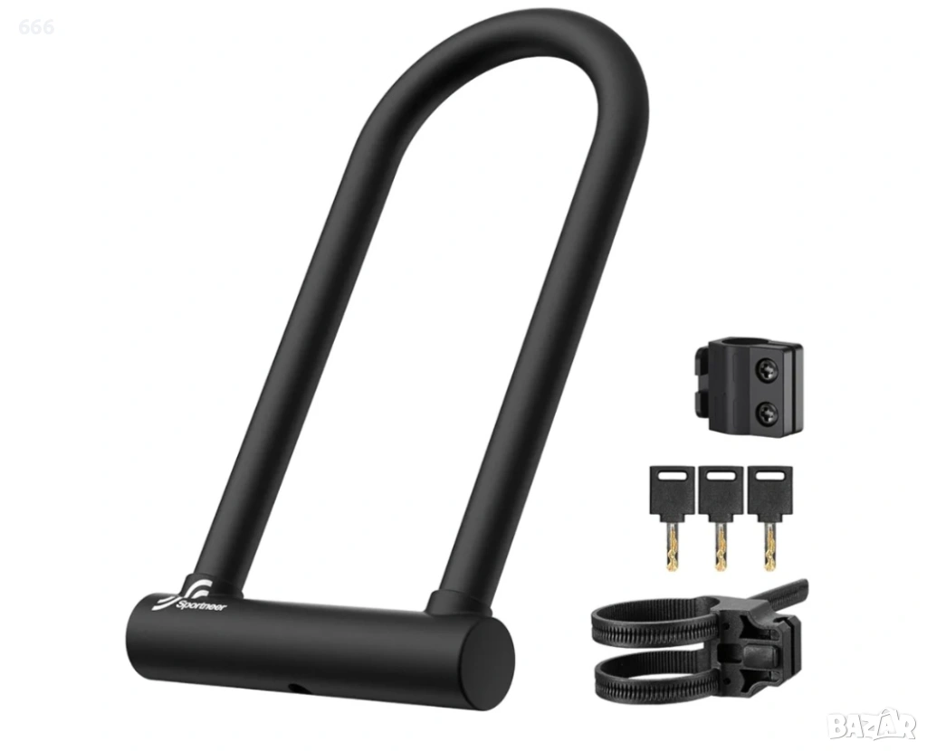 Sportneer U-образна ключалка за велосипед - 18 мм, снимка 1