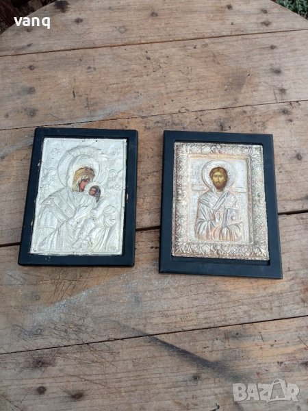 Гръцка сребърна икона, снимка 1