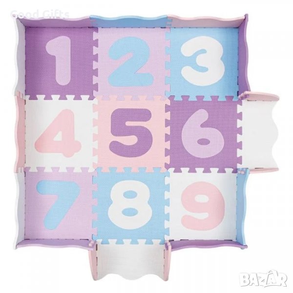 Персонализиращ се подов пъзел Лилави числа , 30x30 cm - 25 бр., снимка 1