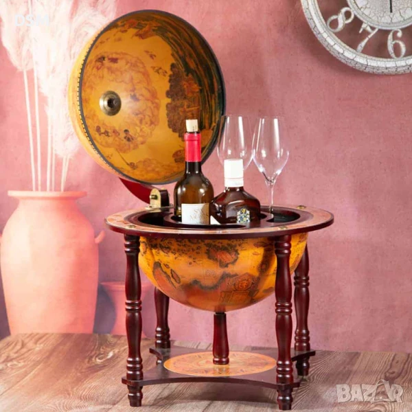 Нов - Стационарен Глобус Мини Бар - Поставка за Бутилка /Вино/Подарък - Юбилей/, снимка 1