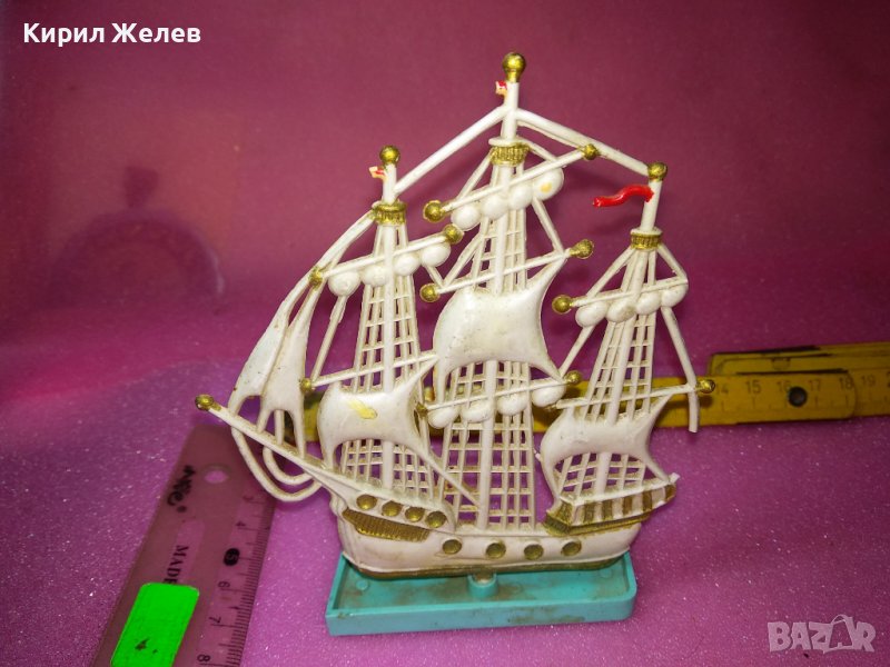 ШХУНА ПЛАТНОХОД ВЕТРОХОД СТАРО ДЕКОРАТИВНО БАКЕЛИТОВО КОРАБЧЕ За КОЛЕКЦИЯ ТЕМАТИЧЕН ИНТЕРИОР 42886, снимка 1