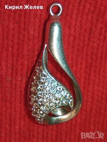 СТИЛЕН КРАСИВ СРЕБЪРЕН ФЕШЪН АРТ МЕДАЛЬОН СРЕБРО 925 с ИНКРУСТИРАНИ МИНИАТЮРНИ КРИСТАЛИ 28808, снимка 1