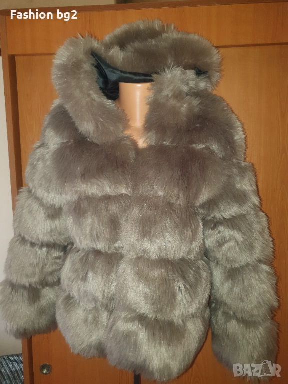 Зимно палто еко косъм, снимка 1