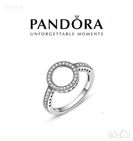 Дамски пръстен сребро с печат S 925 Pandora Sparkling Circle. Колекция Amélie, снимка 1