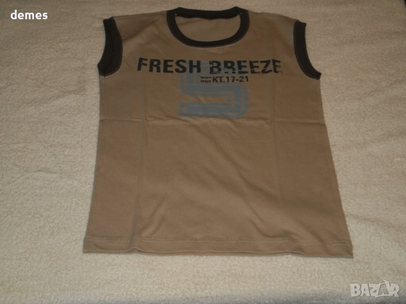 Кафяв детски потник с щампа, нов, размер 122, 134, 140, снимка 1