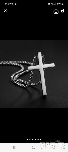 Синджир с кръст стомана., снимка 1