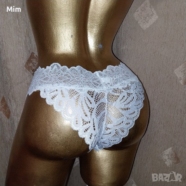XL Снежно бяла дантелена изрязана бикина , снимка 1