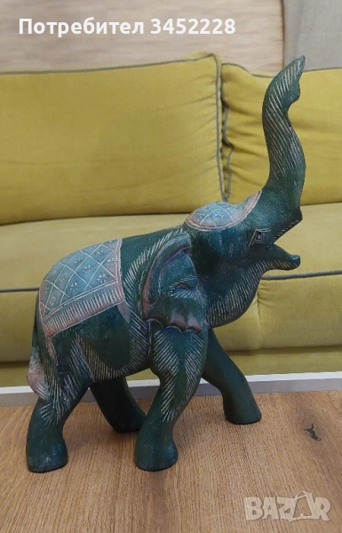 дърворезба фигура слон за ценители отлична , снимка 1