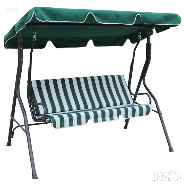 Масивна голяма Люлка Heinner, 177x110x146 см, 3 места, Зелен, 150 кг товароносимост, с пружини, снимка 1