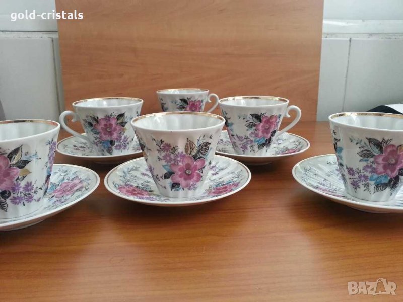 Руски порцеланов сервиз за чай ЛФЗ, снимка 1