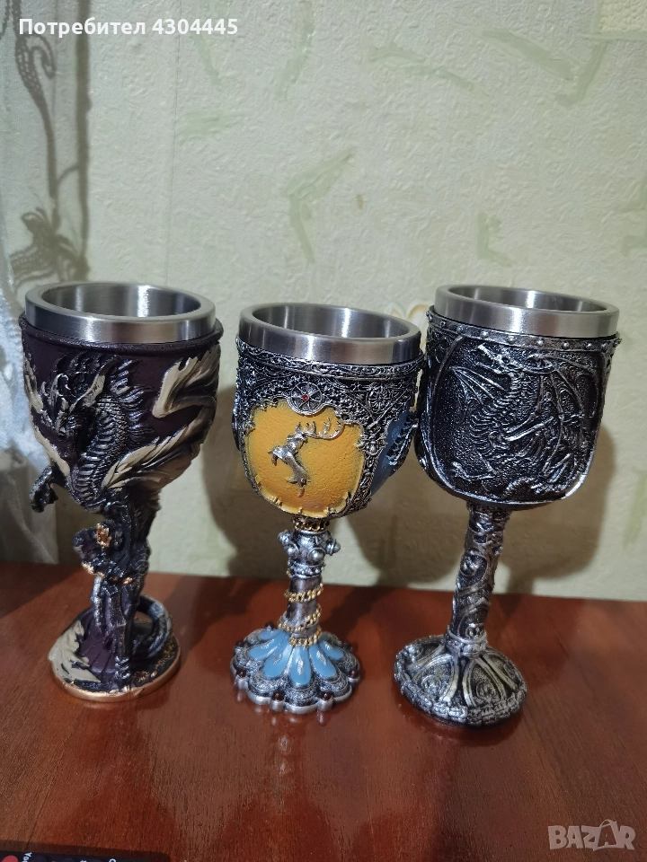 нови Баварски метални чаши за вино, снимка 1