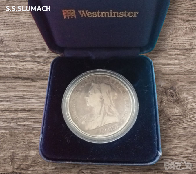  Сребърна монета 1 КОРОНА 1895 ВИКТОРИЯ  IND* IMP, снимка 1