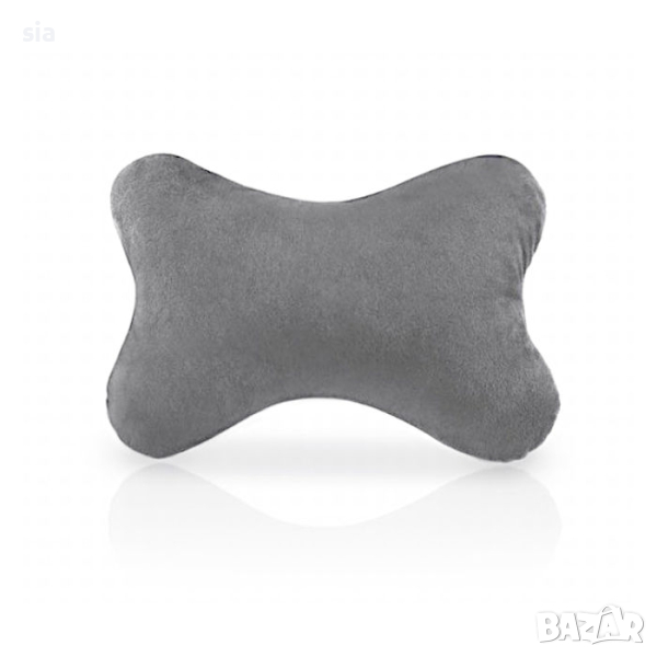 Възглавница за врат за кола, черен сив, с ластик, 2бр, снимка 1